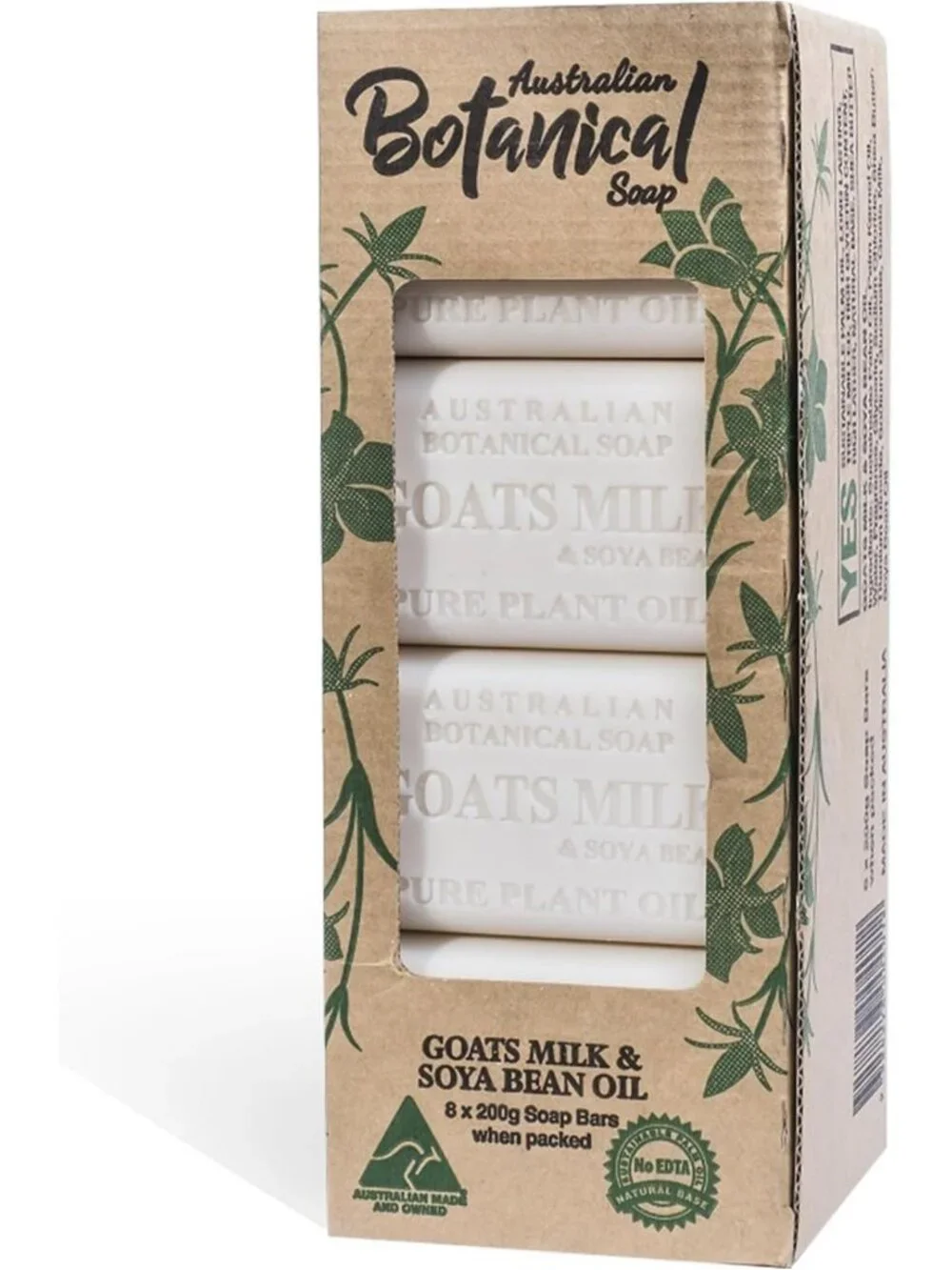 Natural Goat's Milk Soap Bars with Soya Bean - 8 Pack, 6.6 oz Each, Moisturizing